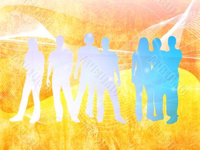 textures style of people silhouettes