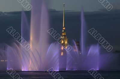 Petropavlovskaya Fortress and fountain