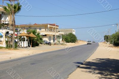 African road in the middle of a day