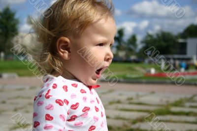 Screaming toddler outdoors
