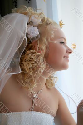 bride and window