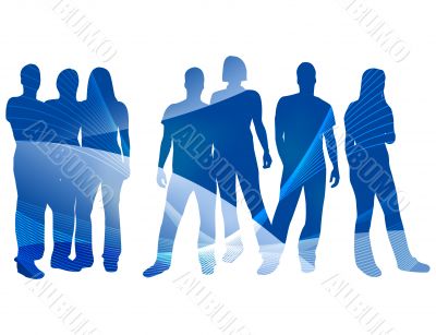 textures style of people silhouettes
