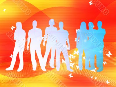 textures style of people silhouettes
