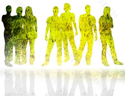 textures style of people silhouettes