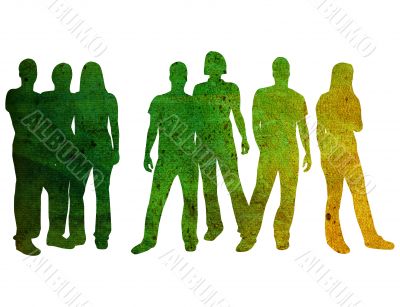 textures style of people silhouettes