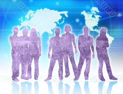 textures style of people silhouettes