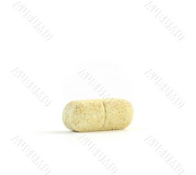 Vitamin C Tablet Against a Pure White Background