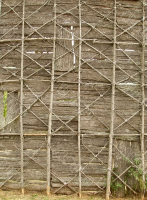 Wall Made from Bark and Branches