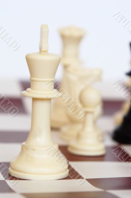 white king on a chess board