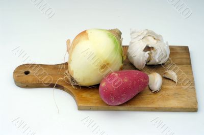 potato, garlic, onion