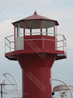 a red lighthouse