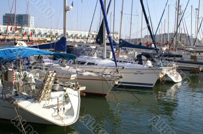 Yachts in Herzlia marina