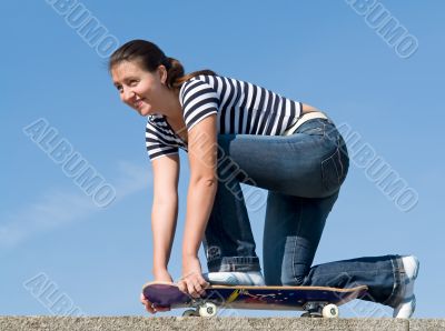 girl on a skateboard