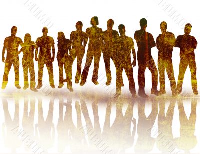 textures style of people silhouettes