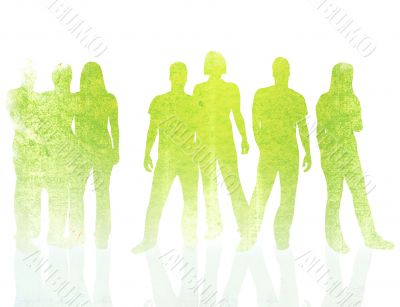 textures style of people silhouettes