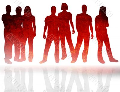 textures style of people silhouettes