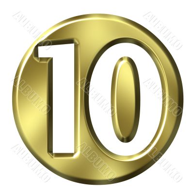 3D Golden Framed Number 10