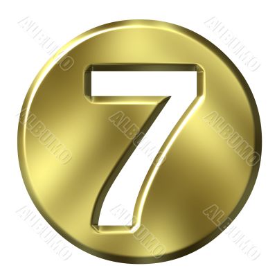 3D Golden Framed Number 7