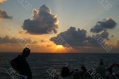 sunset on a sea