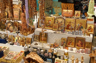 Christian symbols in the Jerusalem east market