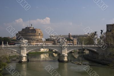 Bridge and Castle Sant Angelo in Rome