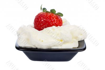 Strawberry over a cream