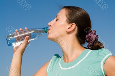woman drinks water