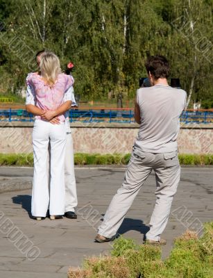 Young kissing couple