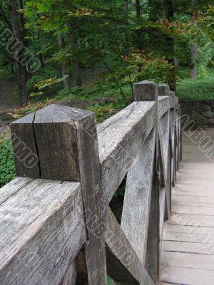 old wooden bridge in the forest