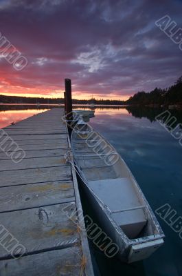 sunset on the harbor