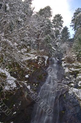 snowy waterfall