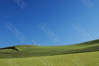 field and windmills