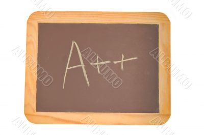 Chalkboard with an A plus plus written on it