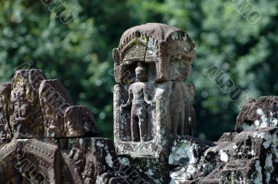 Statue carving on mandapa, Neak Pean, Cambodia