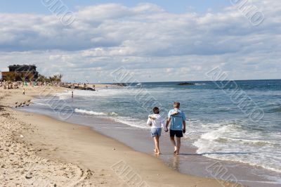 After jogging on the beach