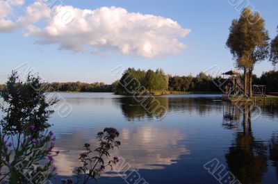 clouds mirroring in the water