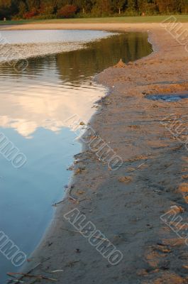 edge water and sand