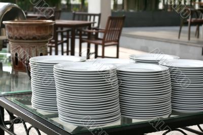 Stacks of plates