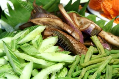 Raw asian vegetables