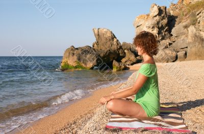 yoga practise on the beach