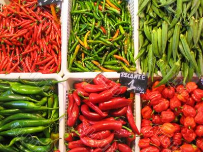 Peppers at the market