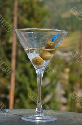 Partially consumed Martini