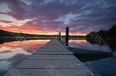 sunset on the harbor