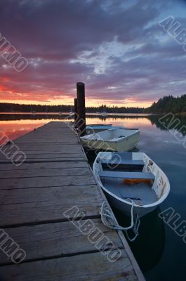 sunset on the harbor