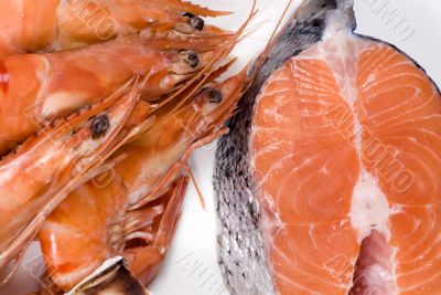 Shrimp and Salmon (raw)