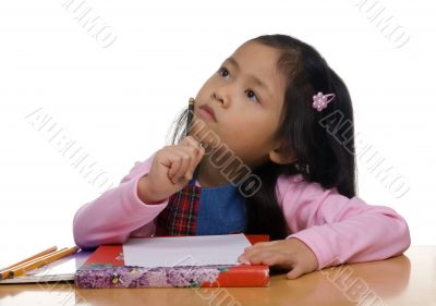 Young Girl writing 2