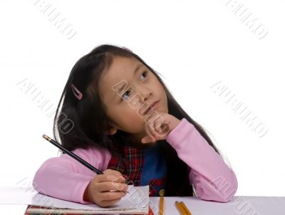 Young Girl Writing