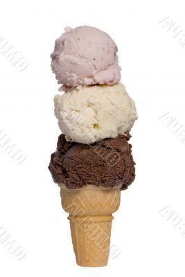 Three scoops of ice cream