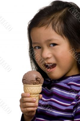 Eating a chocolate Cone