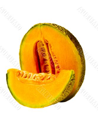 Isolated Cantaloupe Wedge